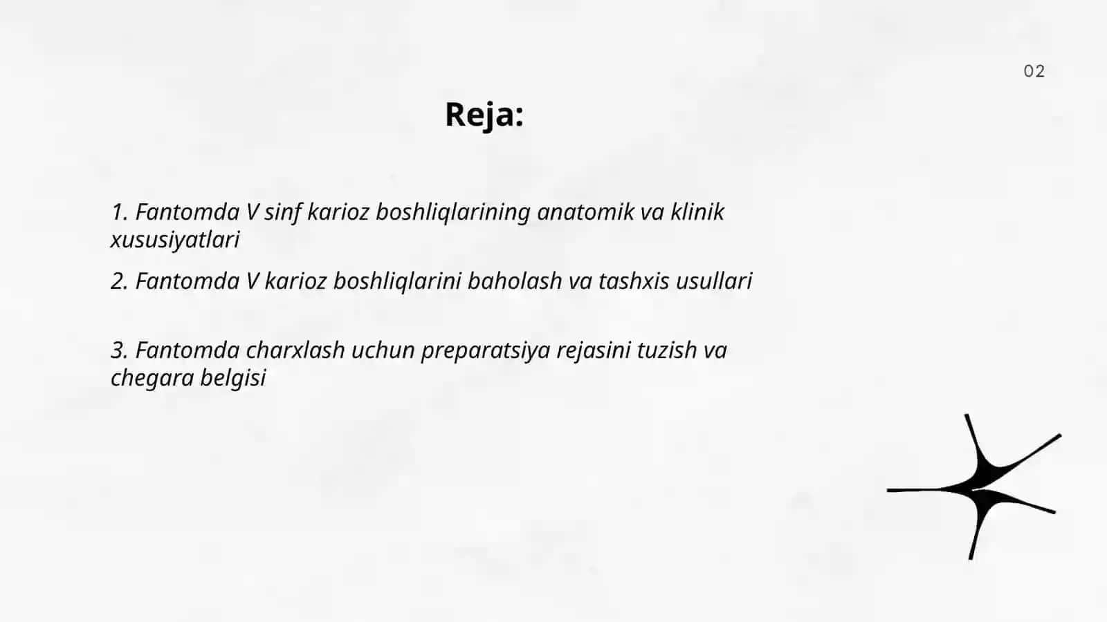 Fantomda V karioz boshliqlarini charxlash va plombalash 2
