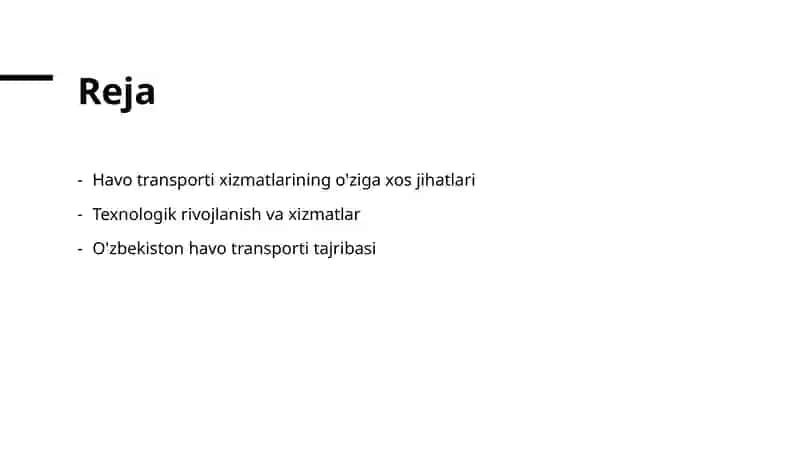 Havo transportida xizmat ko’rsatishning o’ziga xos jihatlari 2