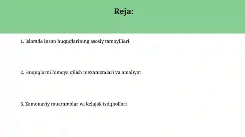 Islomda inson huquq va erkinliklarini ta'minlashning o‘zigaxosjihatlari 2