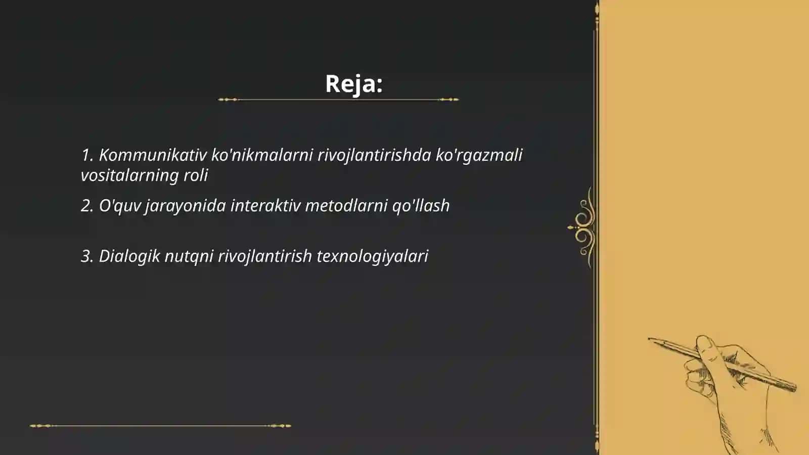 Produktiv öqish vositasida ôquvchilarda kommunikativ kônikmalarni rivojlantirish 2