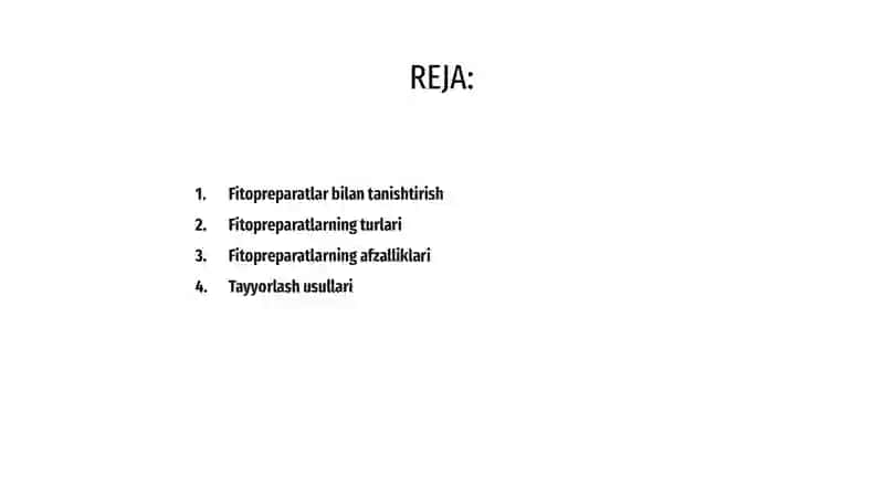 Fitopreparatlar va ularning qo'llanilishi 2