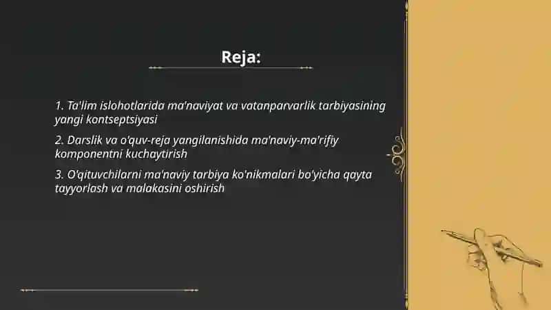 Ta'lim tizimidagi islohotlar va barkamol insonni ma'naviy tarbiyalash masalalari 2