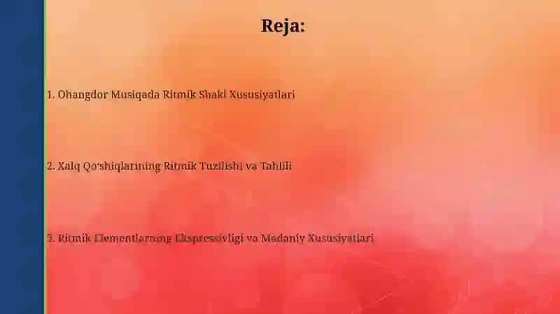 Xalq qoʻshiqlari va kuylari.lirik Musiqada ohang ritmik shakl xususiyatlari 2