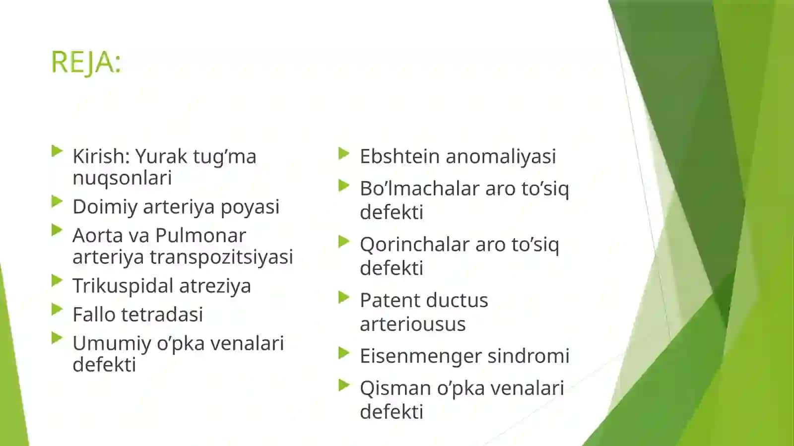 Yurak tug’ma nuqsonlari 2