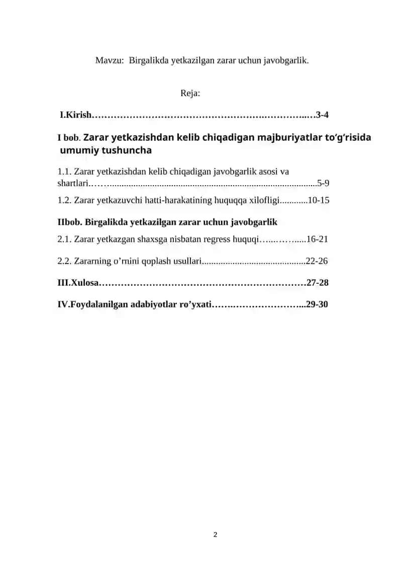 Birgalikda yetkazilgan zarar uchun javobgarlik 2