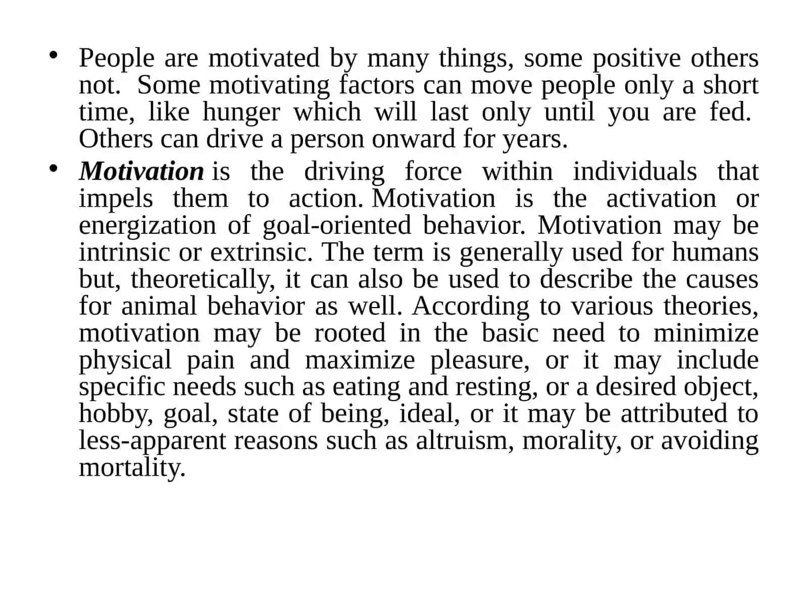 Trade motivation factors 2