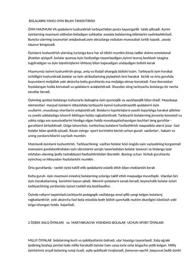 Harakatli òyinlarni tashkil etish va òtkazish metodikasi 2