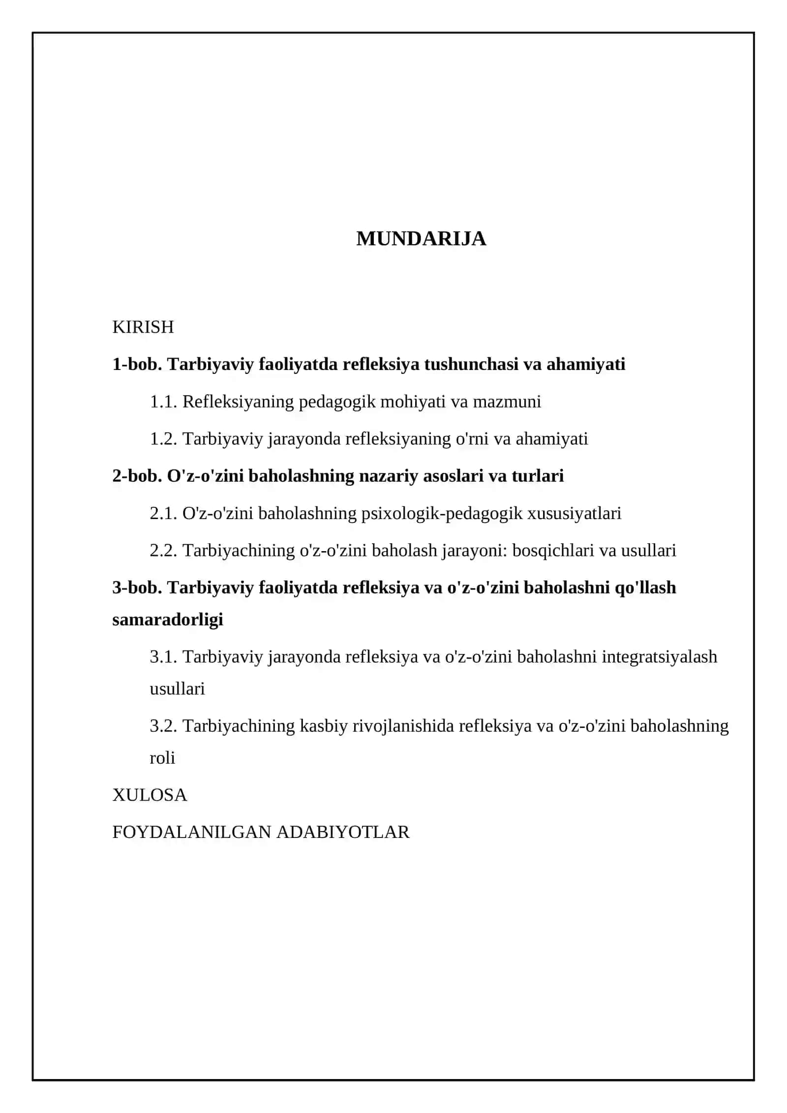 Tarbiyabviy faolyatda refleksiya va oz ozini baxolash Saodatniki 2