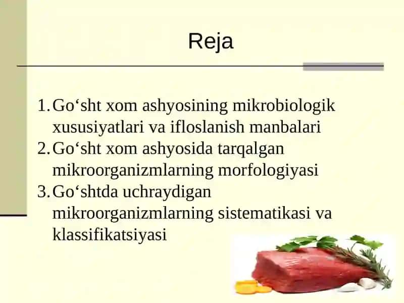 Go’sht hom ashyosida tarqalgan mikroorganizmlar morfologivasi va sestematikasi 2