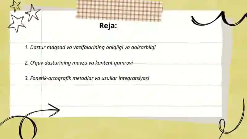 Boshlangʻich sinfda oʻqish savodxonligi dasturini tahlil qilish 2