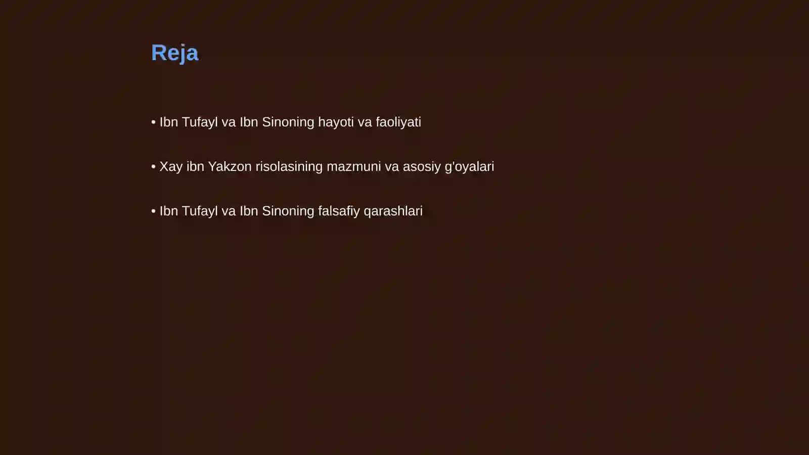 Ibn Tufayl va Ibn Sinoning “Xay ibn Yakzon o’g’li” risolasini qiyosiy tahlil etish 2