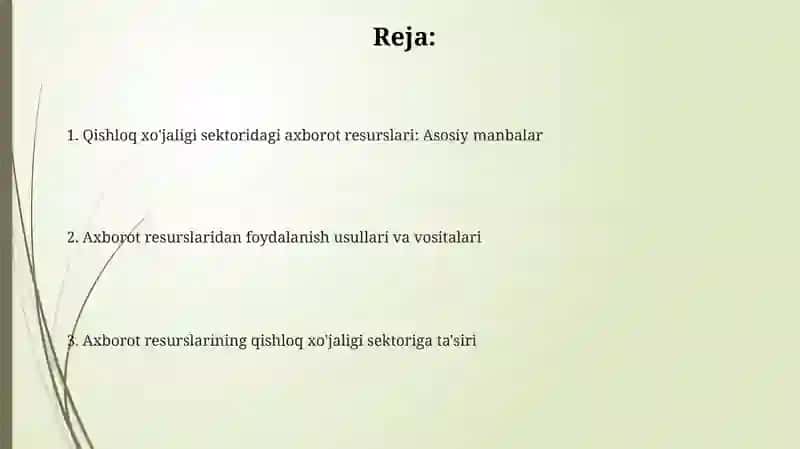 Qishloqxo‘jaligi da sohaga oidaxborotresurslari 2