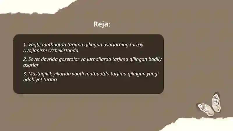 Vaqtli matbuotda tarjima qilingan asarlar 2