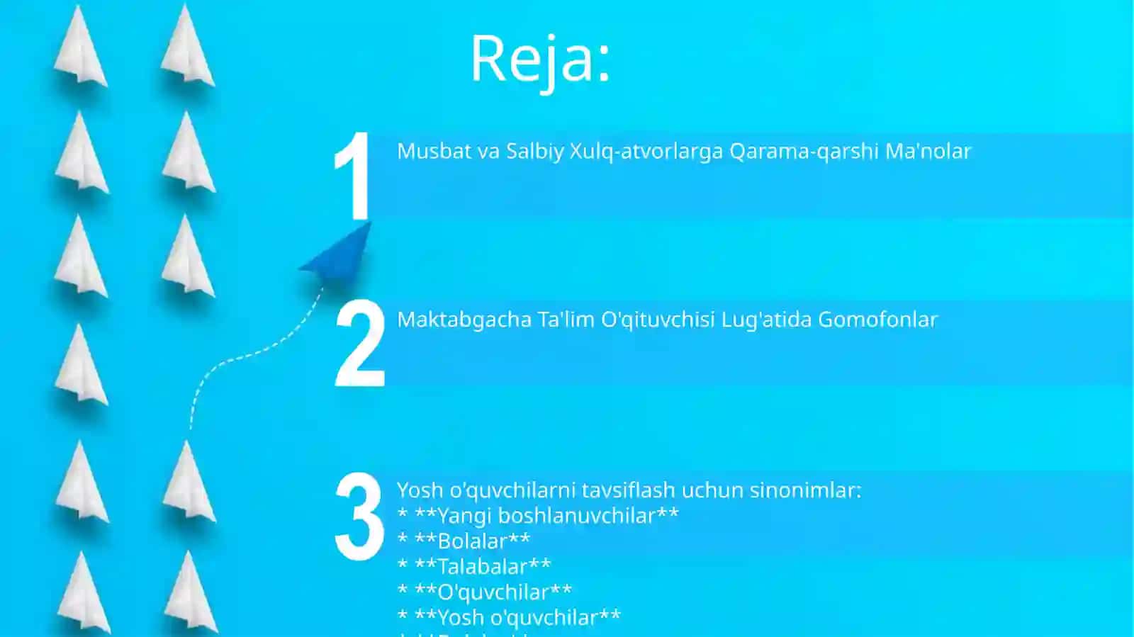Musbat va Salbiy Xulq-atvorlarga Qarama-qarshi Ma'nolar 2