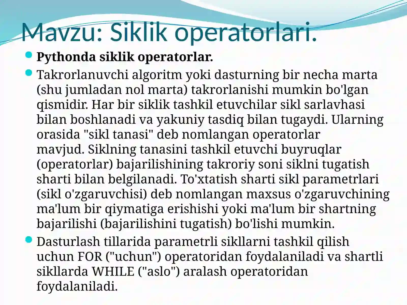 Siklik operatorlari 2