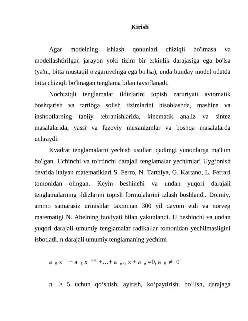 Chiziqli boʻlmagan tenglamalar sistemasini itiratsiya metodi bilan yechish 2