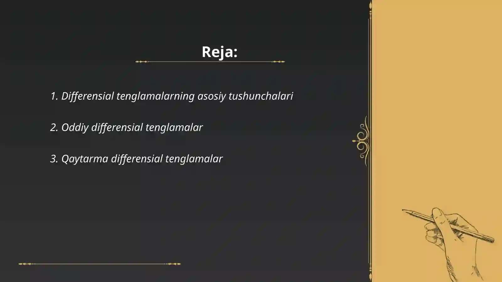 Differensial tenglamalar 2