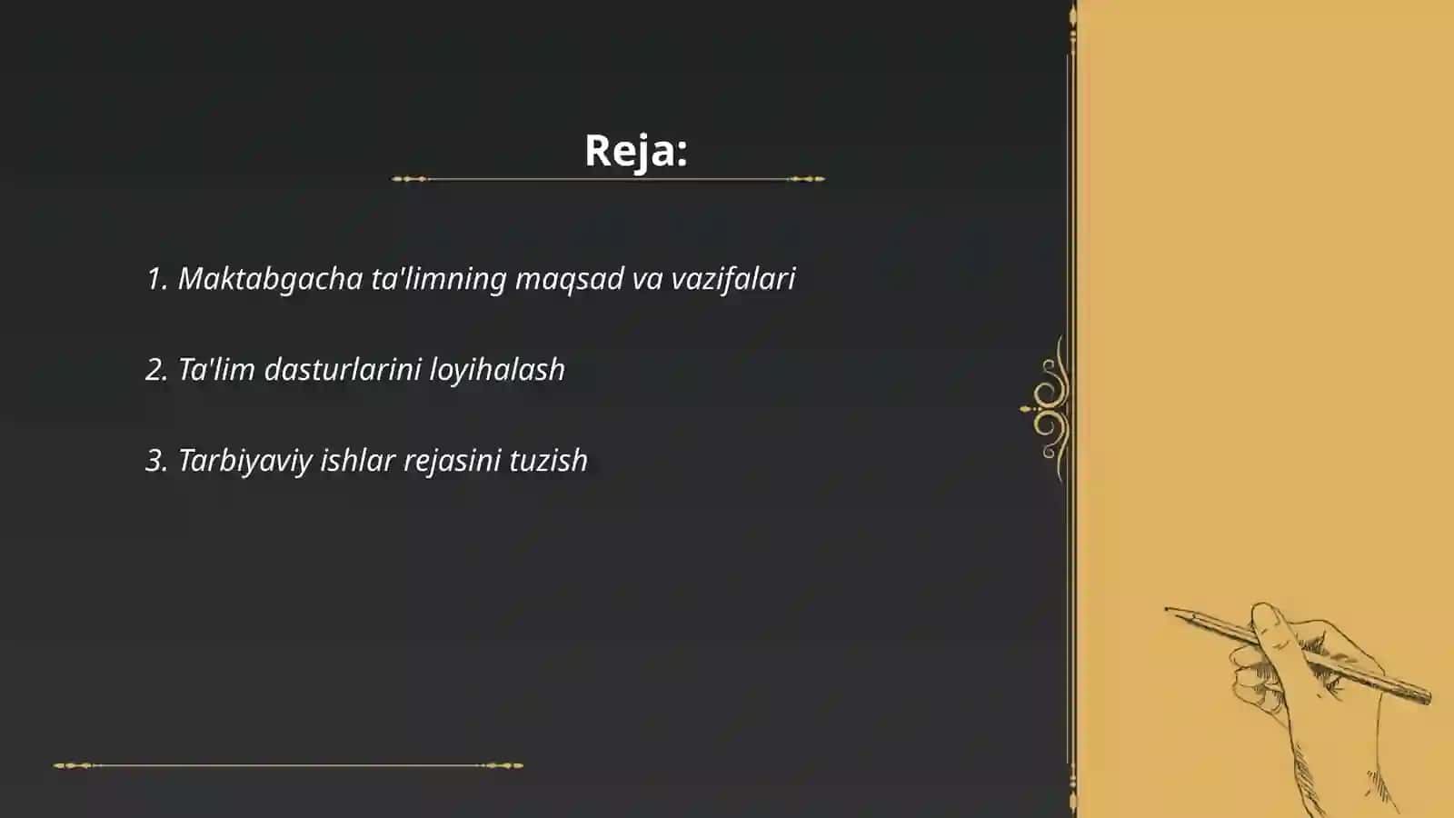 Maktabgacha taʼlim tashkilotida taʼlim-tarbiya ishlarini rejalashtirish 2