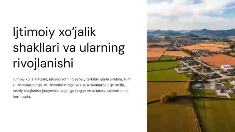 Ijtimoiy xoʻjalik shakllari va ularning rivojlanishi 2