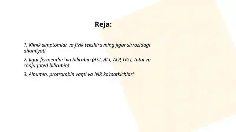 Jigar sirrozi Nur tashxisi usullari 2