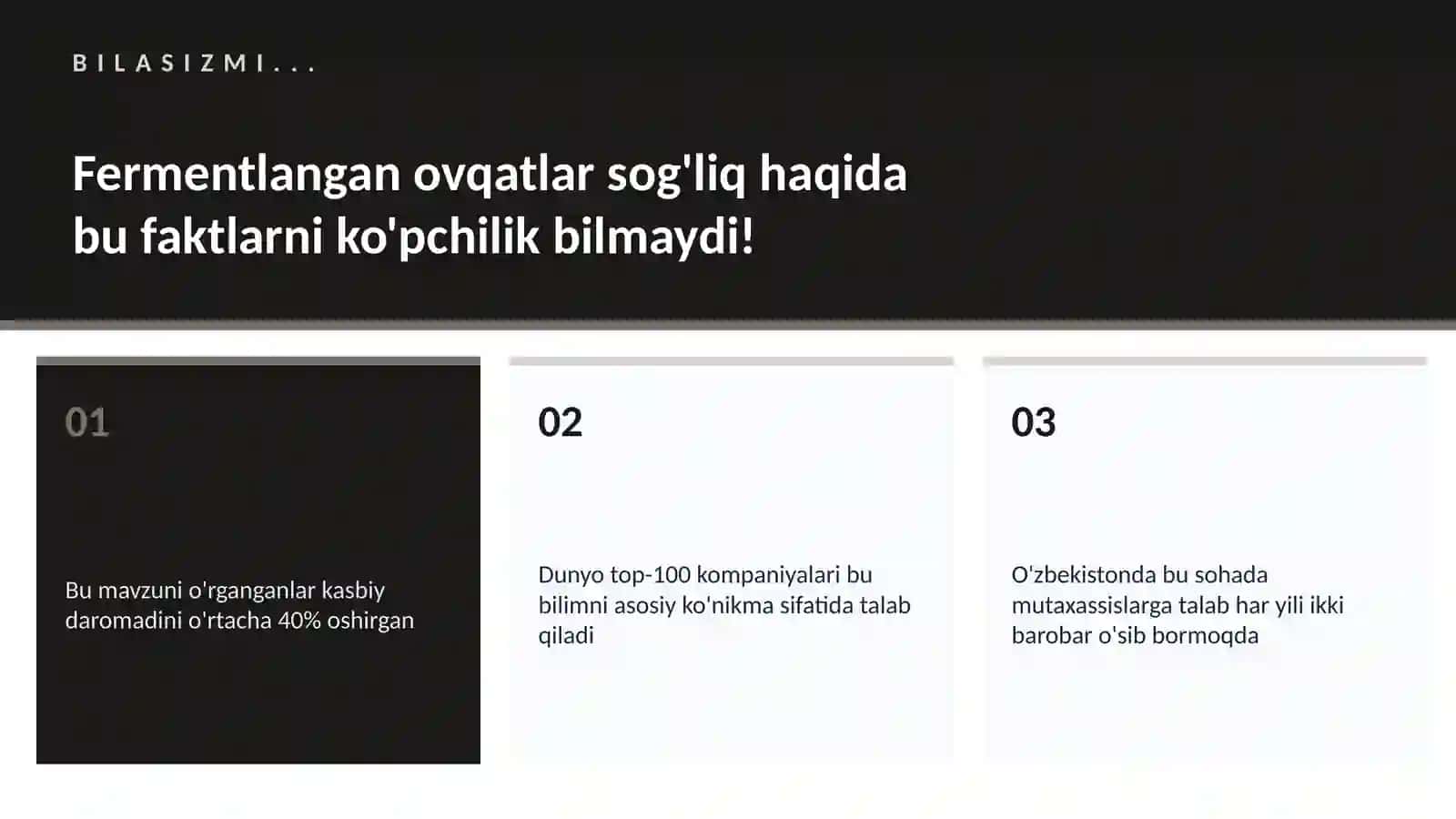 Fermentlangan ovqatlar sog'liq 2