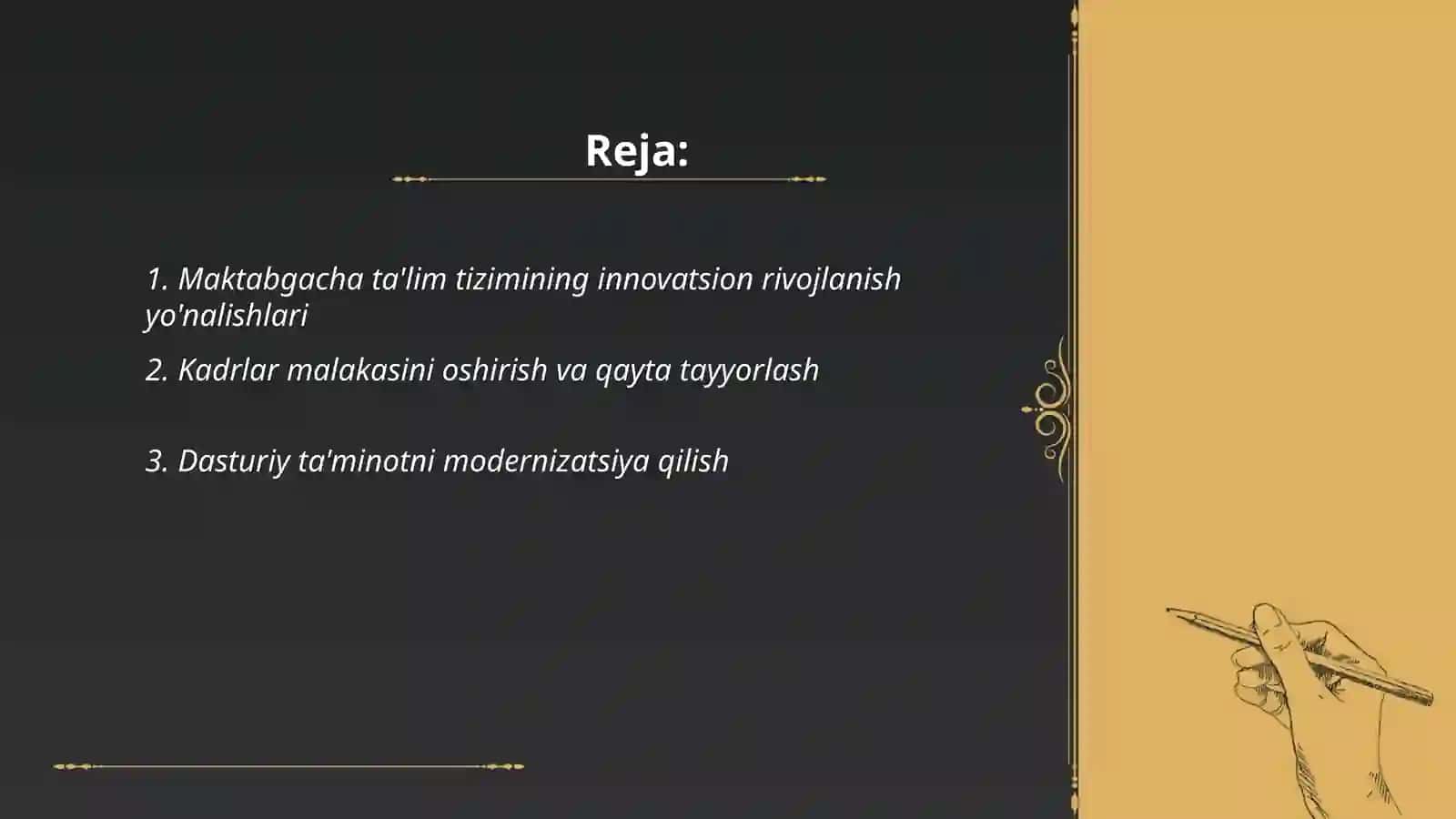 Maktabgacha ta'lim tizimini rivojlantirishning ustuvor yoʻnalishlar 2