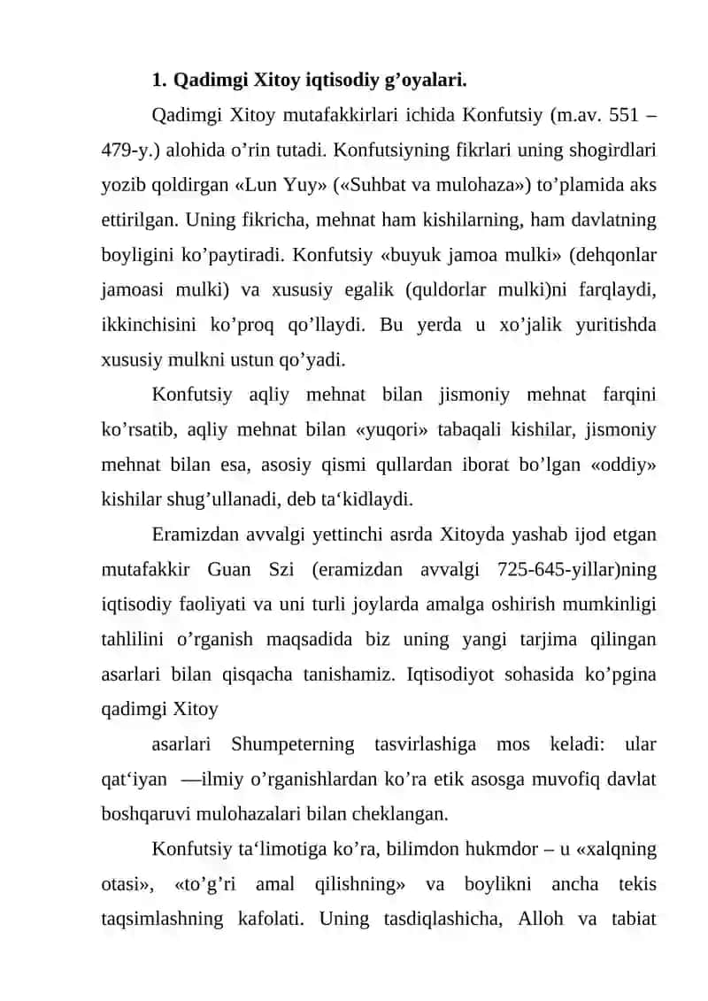 Qadimgi Xitoy Iqtisodiy G'oyalari 2
