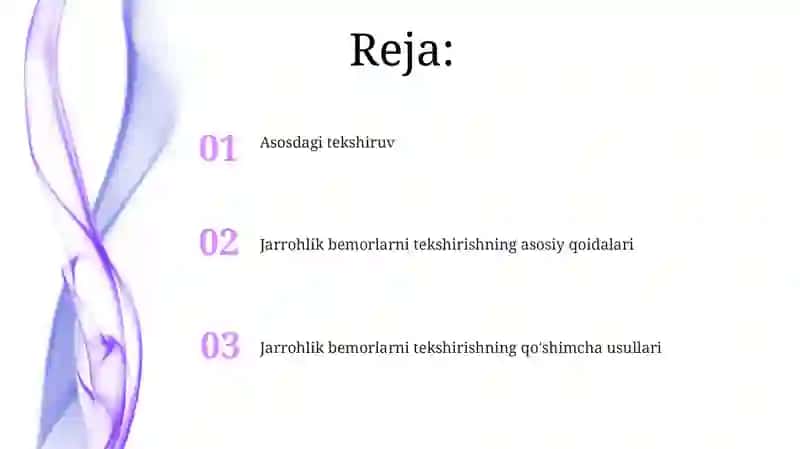 Xirurgik bemorlarni tekshirish asosiy qoidalari 2