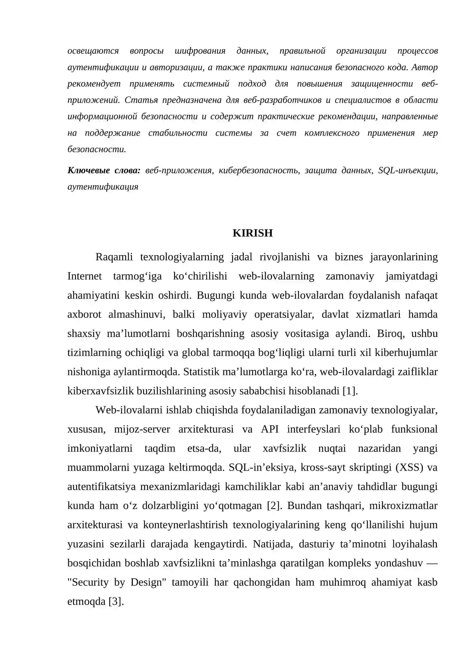 WEB ILOVALARDA XAVFSIZLIKNI TA'MINLASH USULLARI 2
