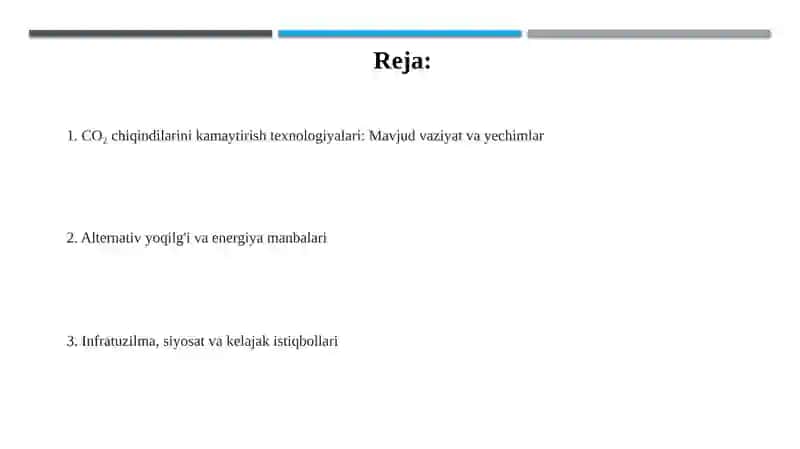 CO₂ chiqindilarini kamaytirish texnologiyalari 2