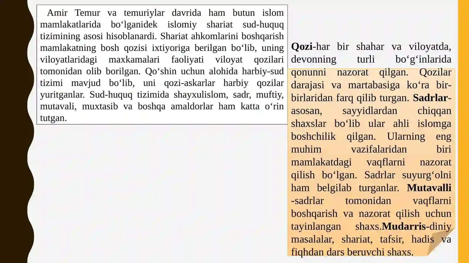 temuriylar davrida davlat boshqaruvi va ijtimoiy tuzum 2