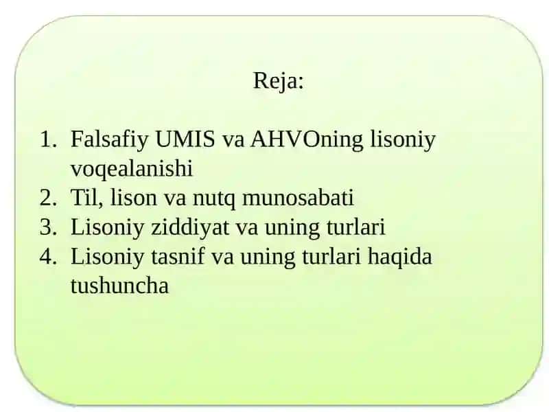 Lisoniy ziddiyatlar. Lisoniy tasnif va uning turlari 2