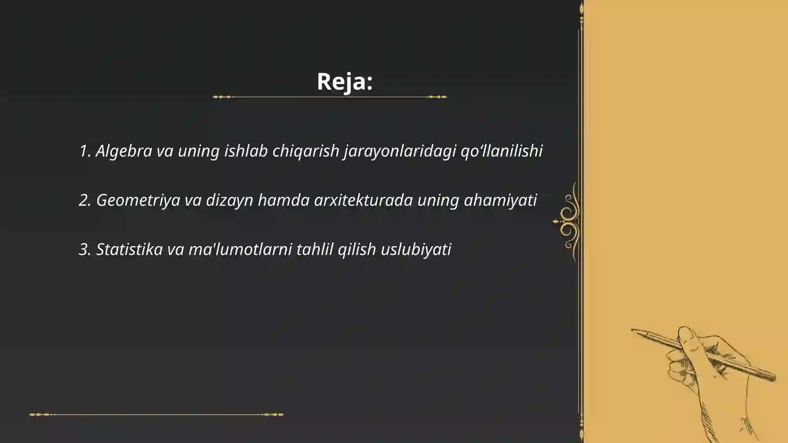 Matematikaning ishlab chiqarishdagi oʻrni va qoʻllanilishi 2