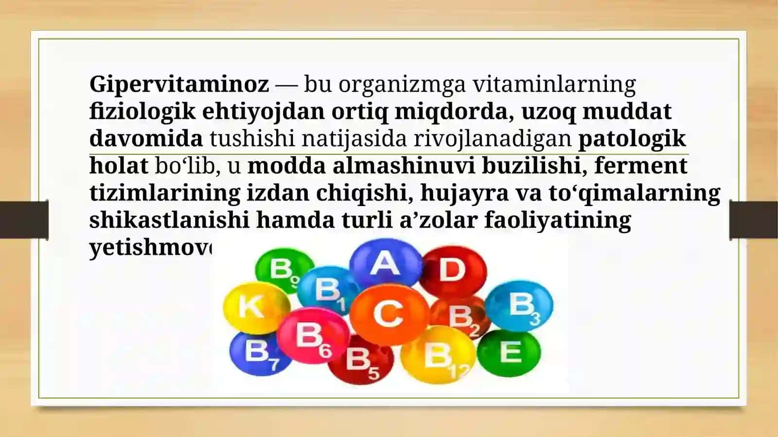 Gipervitaminoz modda almashinuvi 2