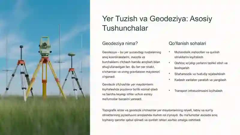 Yer Tuzish va Geodeziya: Asosiy Tushunchalar 2