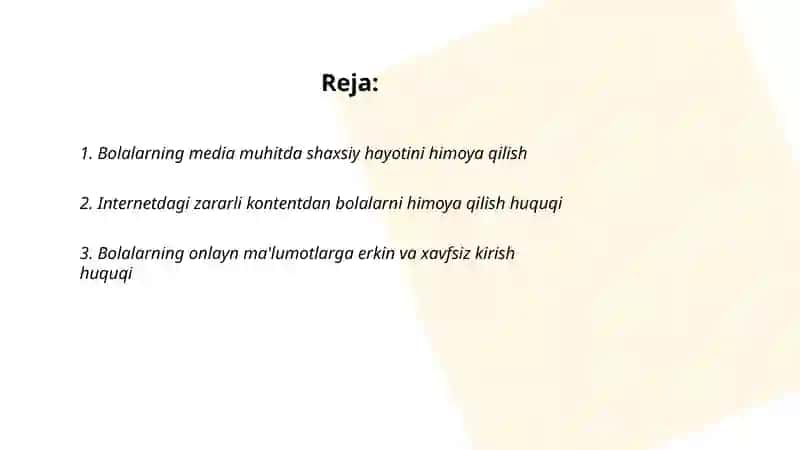 Media muhitda bola huquqlari 2