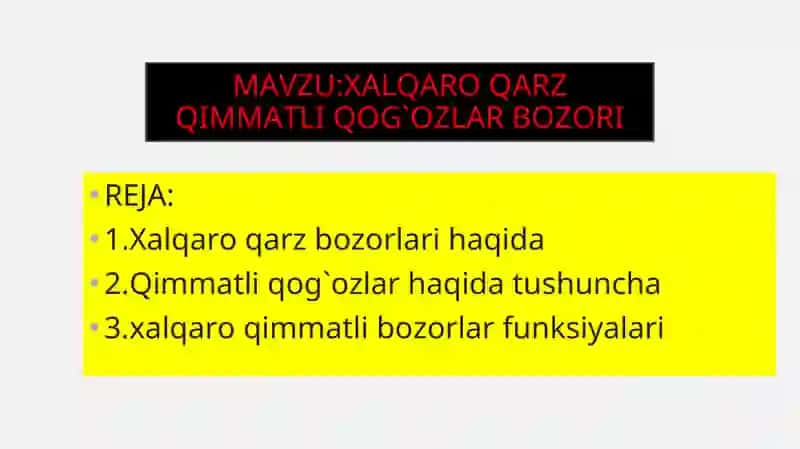 Xalqaro Qarz Qimmatli Qog`ozlar Bozori 2
