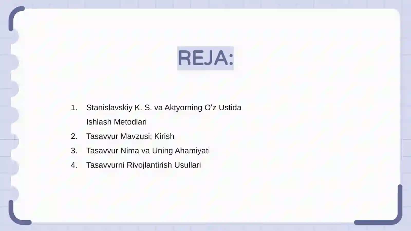 Stanislavskiy K. S. va Aktyorning Oʻz Ustida Ishlash Metodlari 2