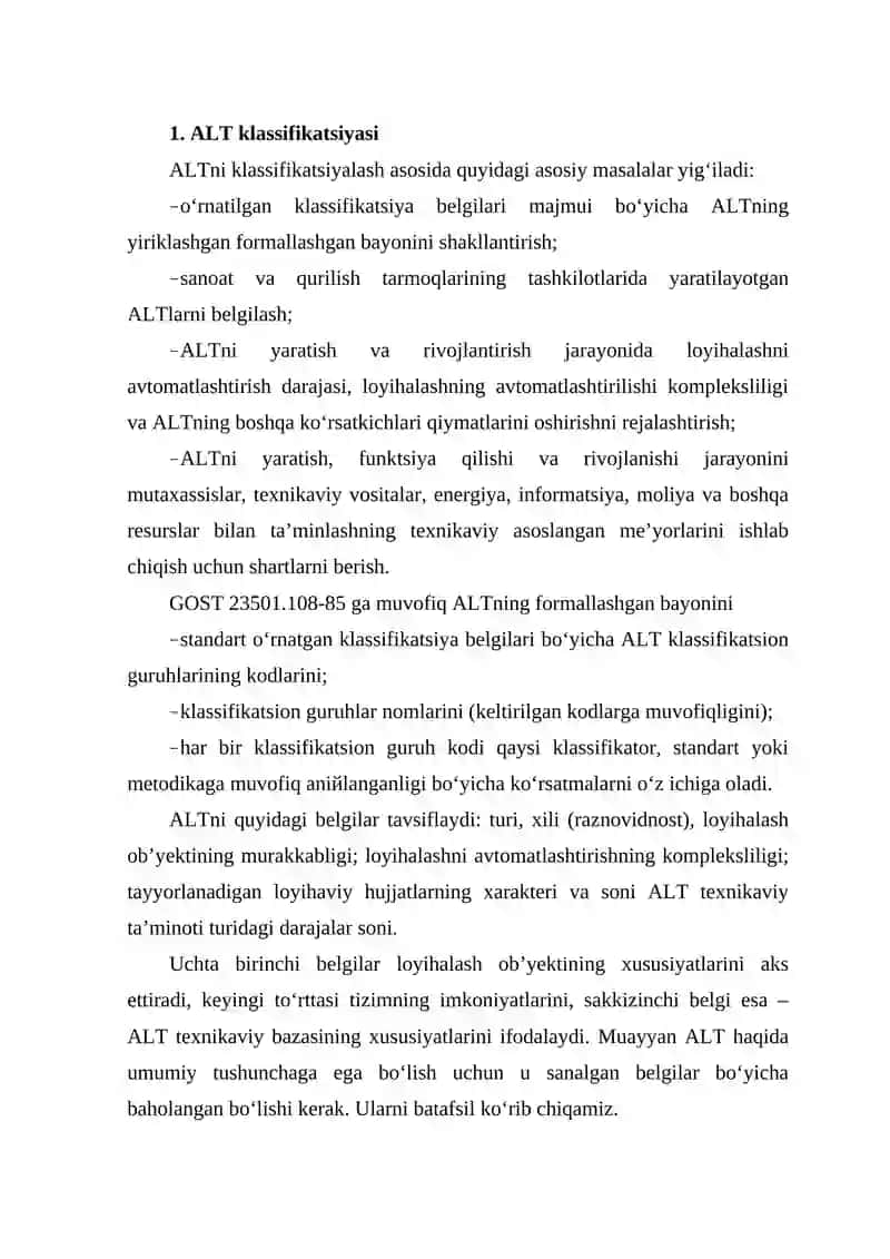 ALT LOYIHALASH VAZIFASI 2