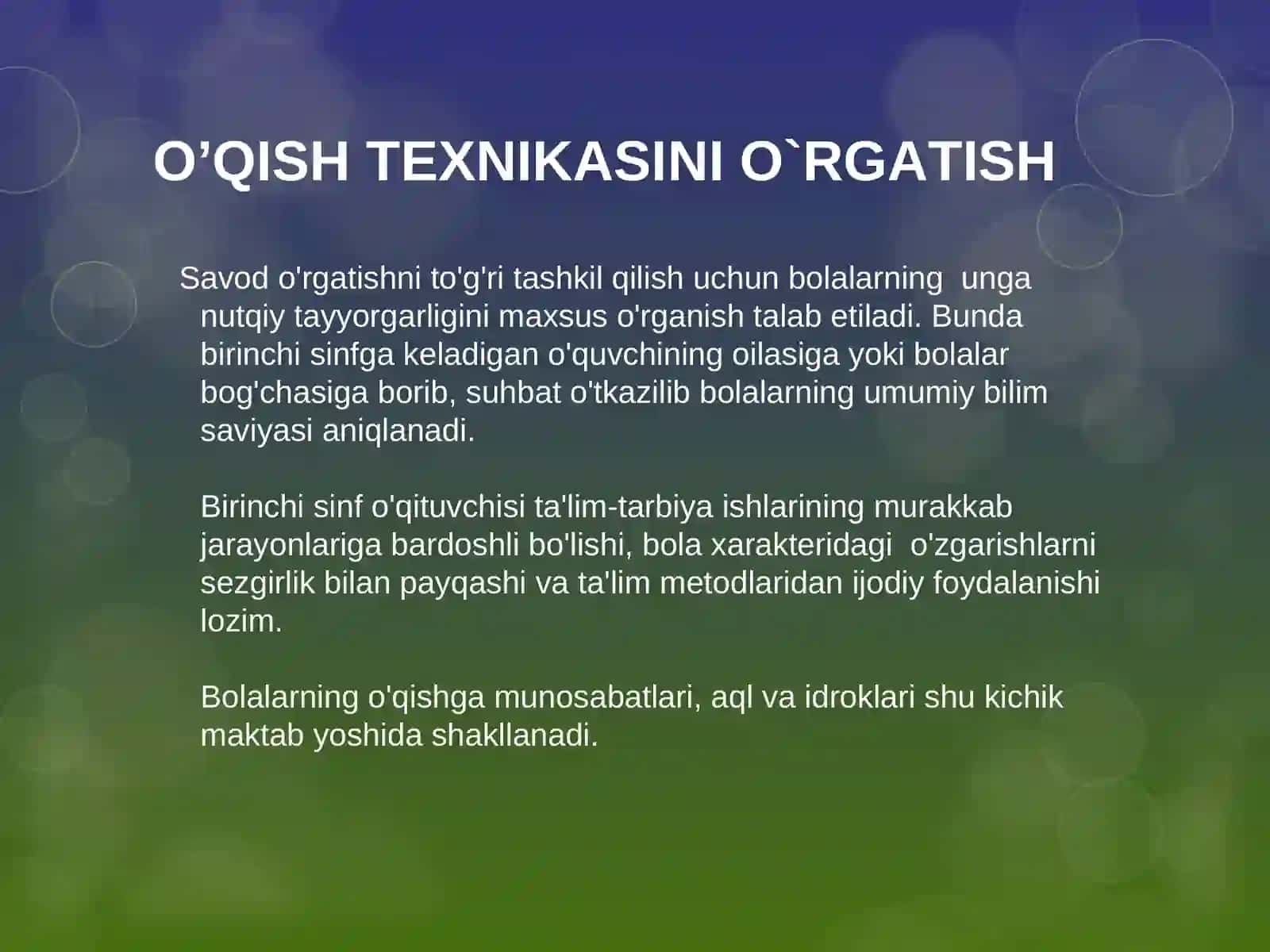 O’qish tехnikasini o’rgatish 2