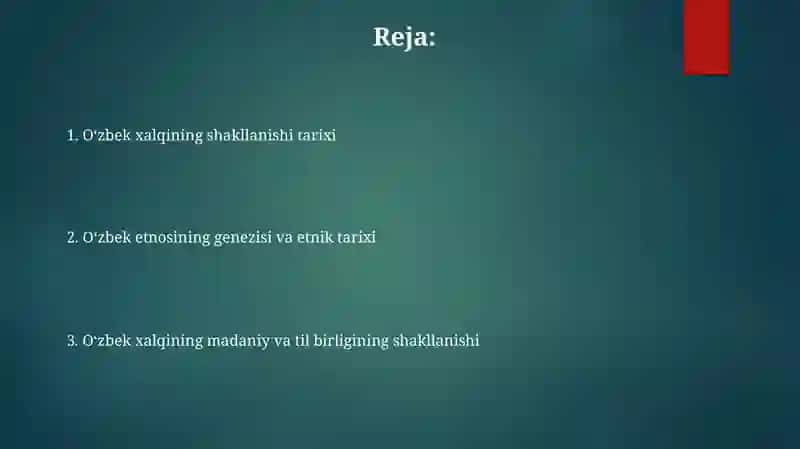 O‘zbek xalqini shakllanish jarayoni 2
