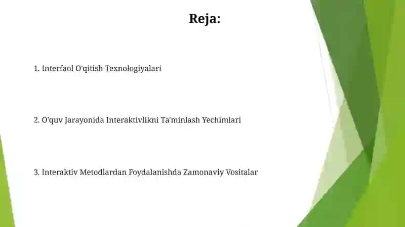 Interfaol O'qitish Texnologiyalari 2