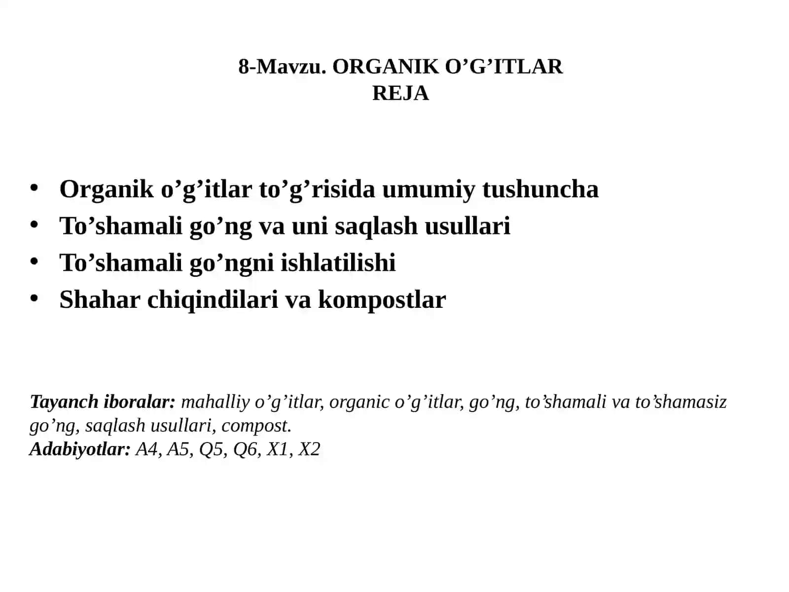 ORGANIK O’G’ITLAR 2