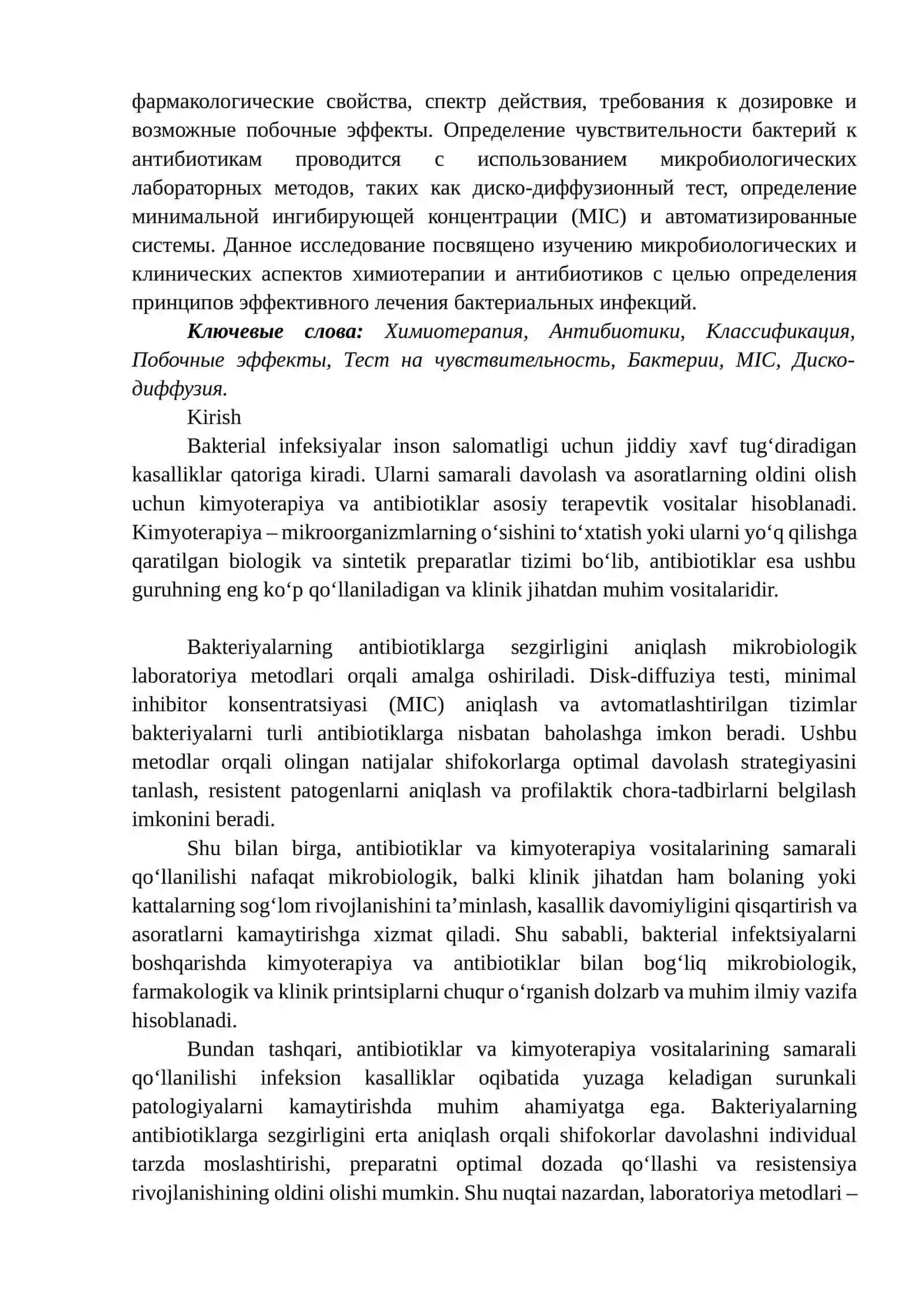 Kimyoterapiya va antibiotiklar tasnifi 2