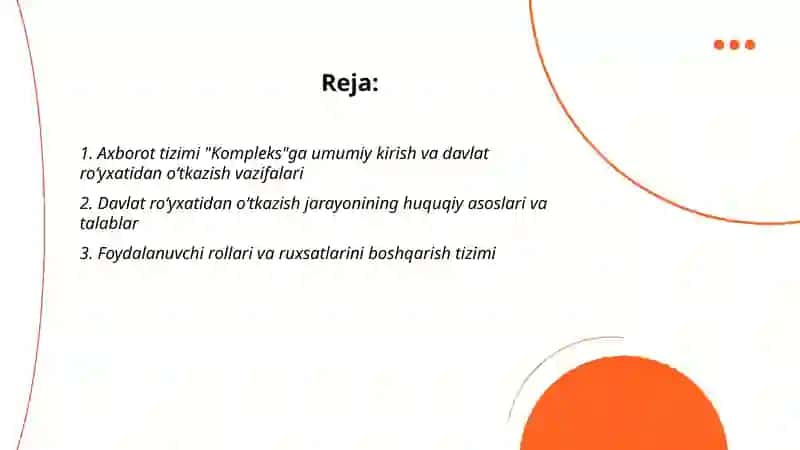 Axborot tizimi "Kompleks" 2