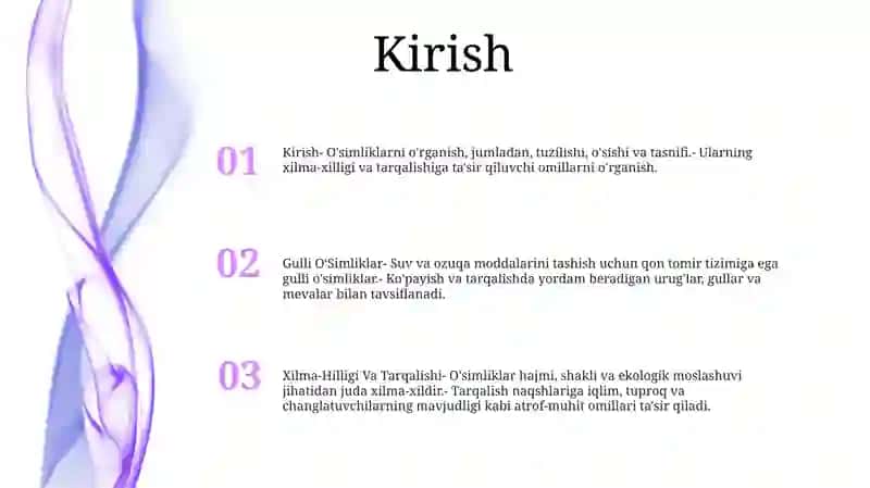 Gulli OʻSimliklarning Xilma-Hilligi Va Tarqalishi 2