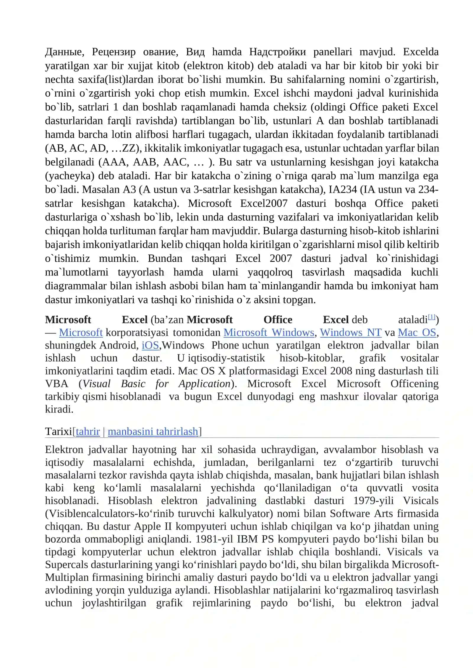 MC OFFICE dasturlar paketidagi MC EXCEL dasturining (2003 2010 2013) versiyalar orasidagi farqlar 2