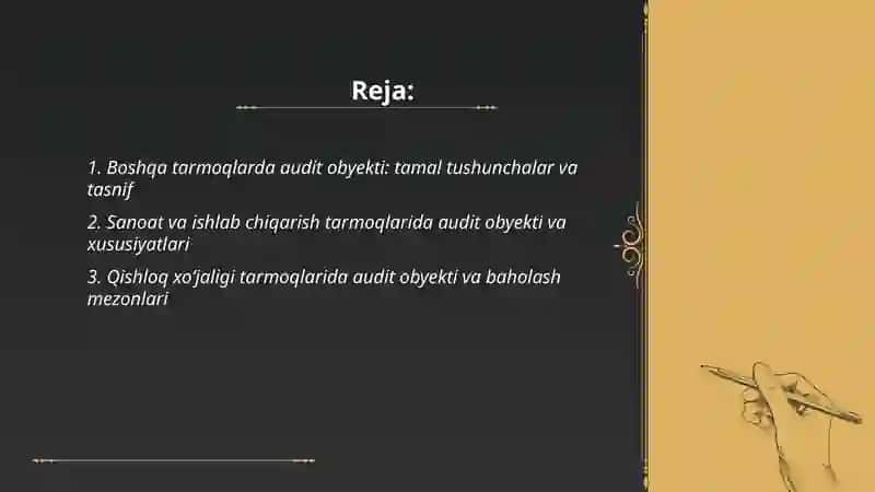 Boshqa tarmoqlarda audit 2