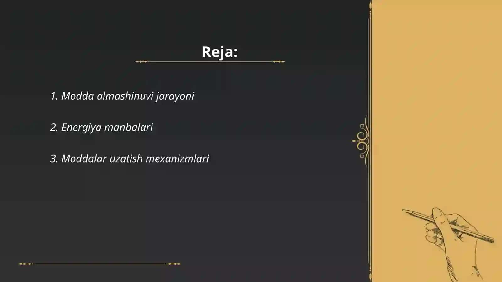Modda va energiya almashinuvi 2