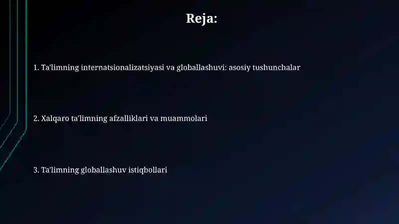 Ta'limning internatsionalizatsiyasi va globallashuvi 2